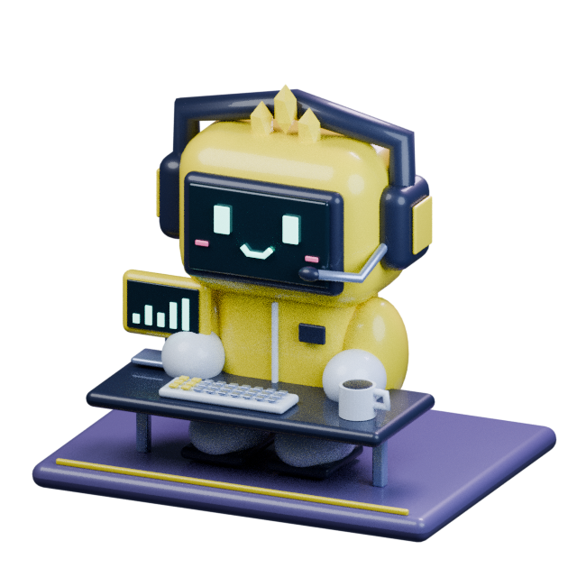 Zip, an original colorful digital desk creature