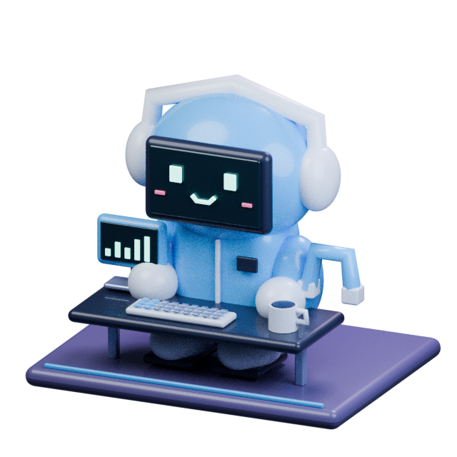 Orbit, an original colorful digital desk creature
