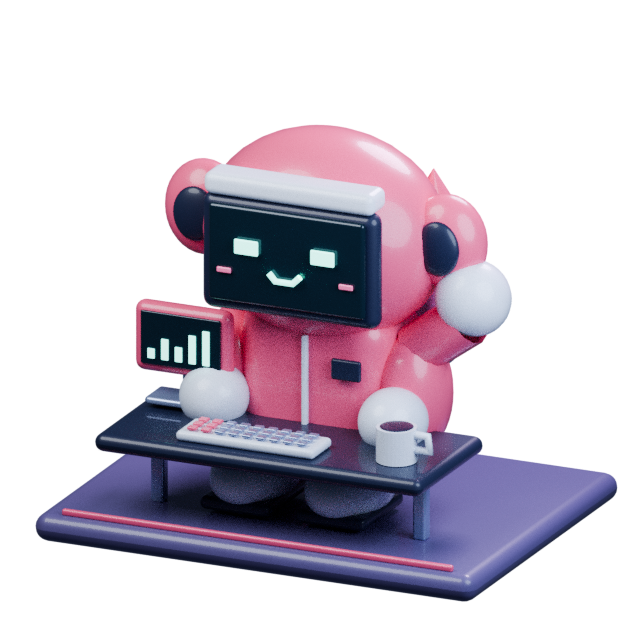 Rocco, an original colorful digital desk creature